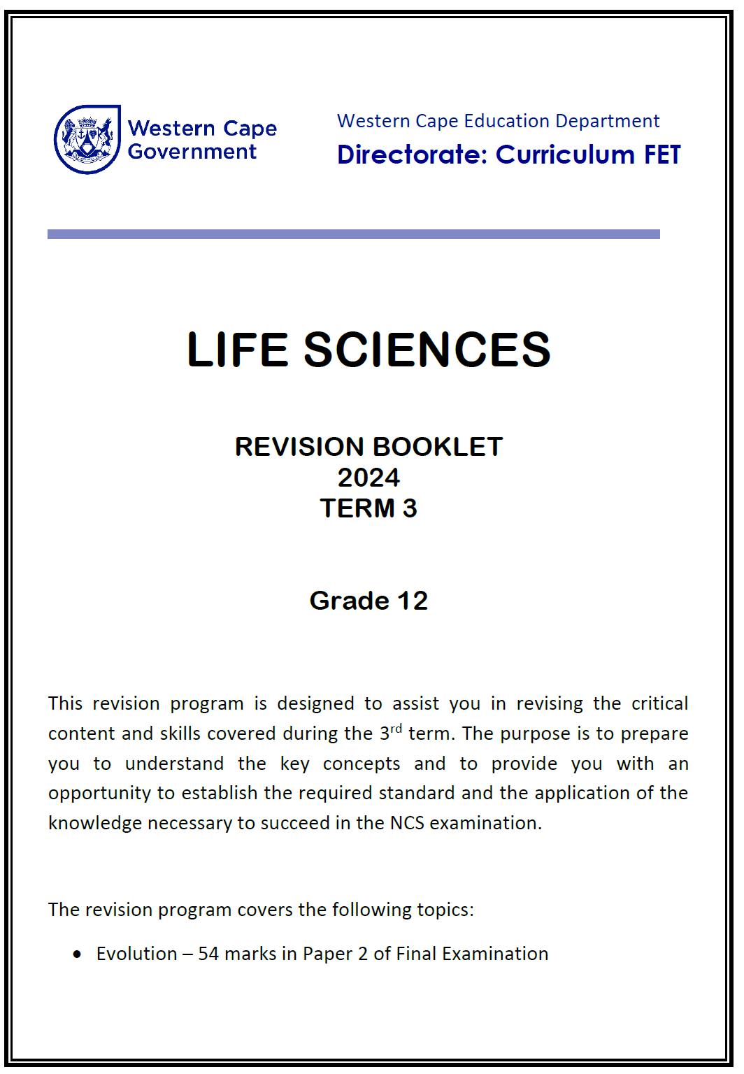 Gr T Life Sciences Revision Material Wced Eportal